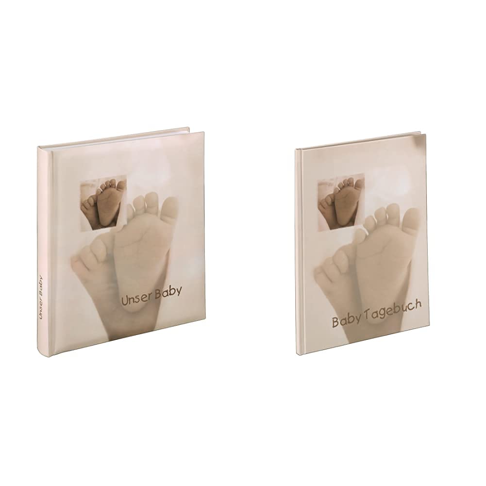 Hama Babyalbum Baby Feel (Fotoalbum mit 60 Seiten für 300 Fotos, Album Format 29 x 32 cm) Sand & Bab