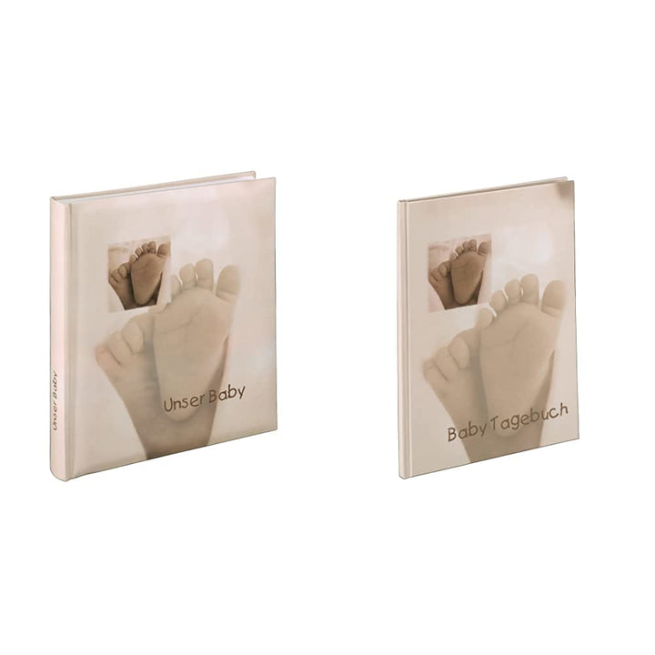 Hama Babyalbum Baby Feel (Fotoalbum mit 60 Seiten für 300 Fotos, Album Format 29 x 32 cm) Sand & Bab