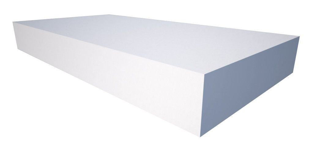 Akustikschaum Plattenabsorber glatt aus Basotect® weiss - 100cm x 50cm x 12cm - mit Selbstklebeausrü