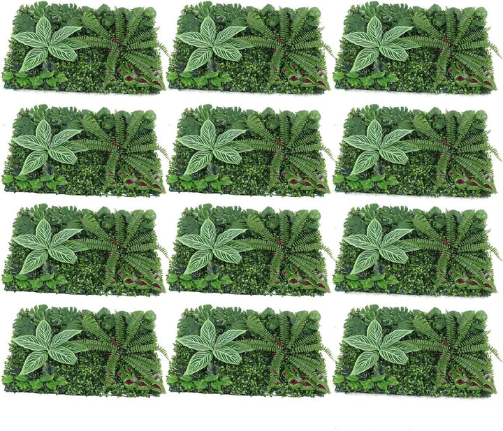 12 Stück Künstlich Hecke Kunstpflanzen Rasen Wand Künstlich Hecke Wand Panels Gartendekor 60 * 40 cm