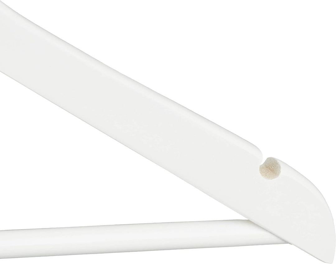 70 x Kleiderbügel Holz, Kerben, Hosensteg, Garderobenbügel, 360° drehbarer Haken, Holzbügel, 44,5 cm