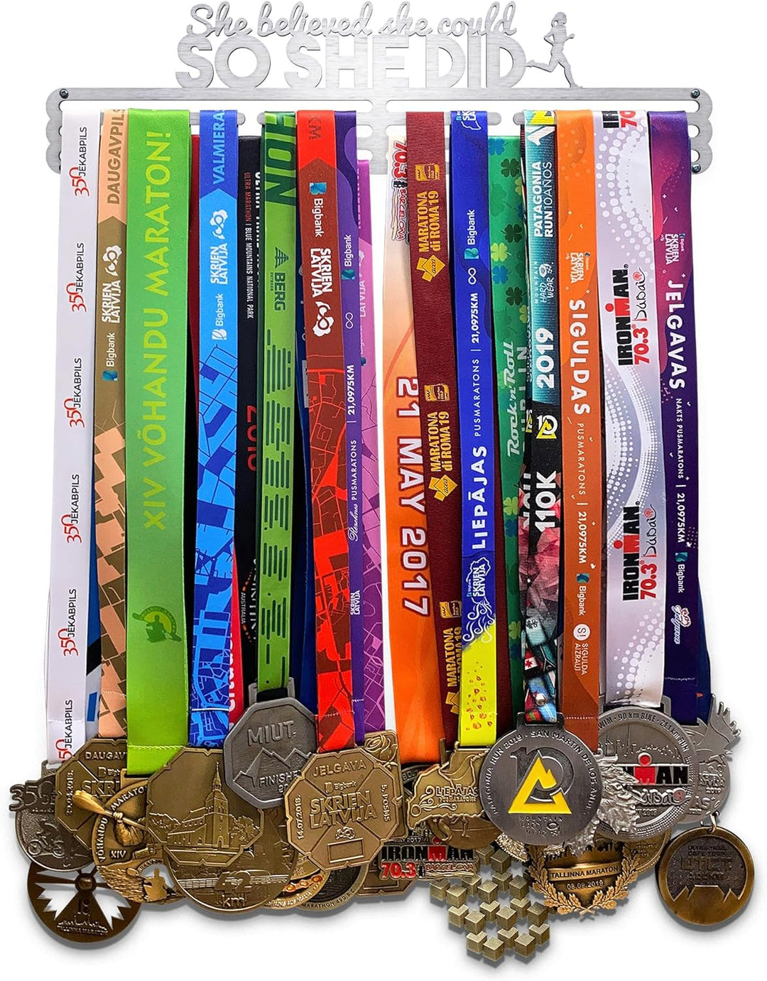 United Medals She Believed She Could So She Did Medaille Kleiderbügel | Edelstahl Medaillenhalter |