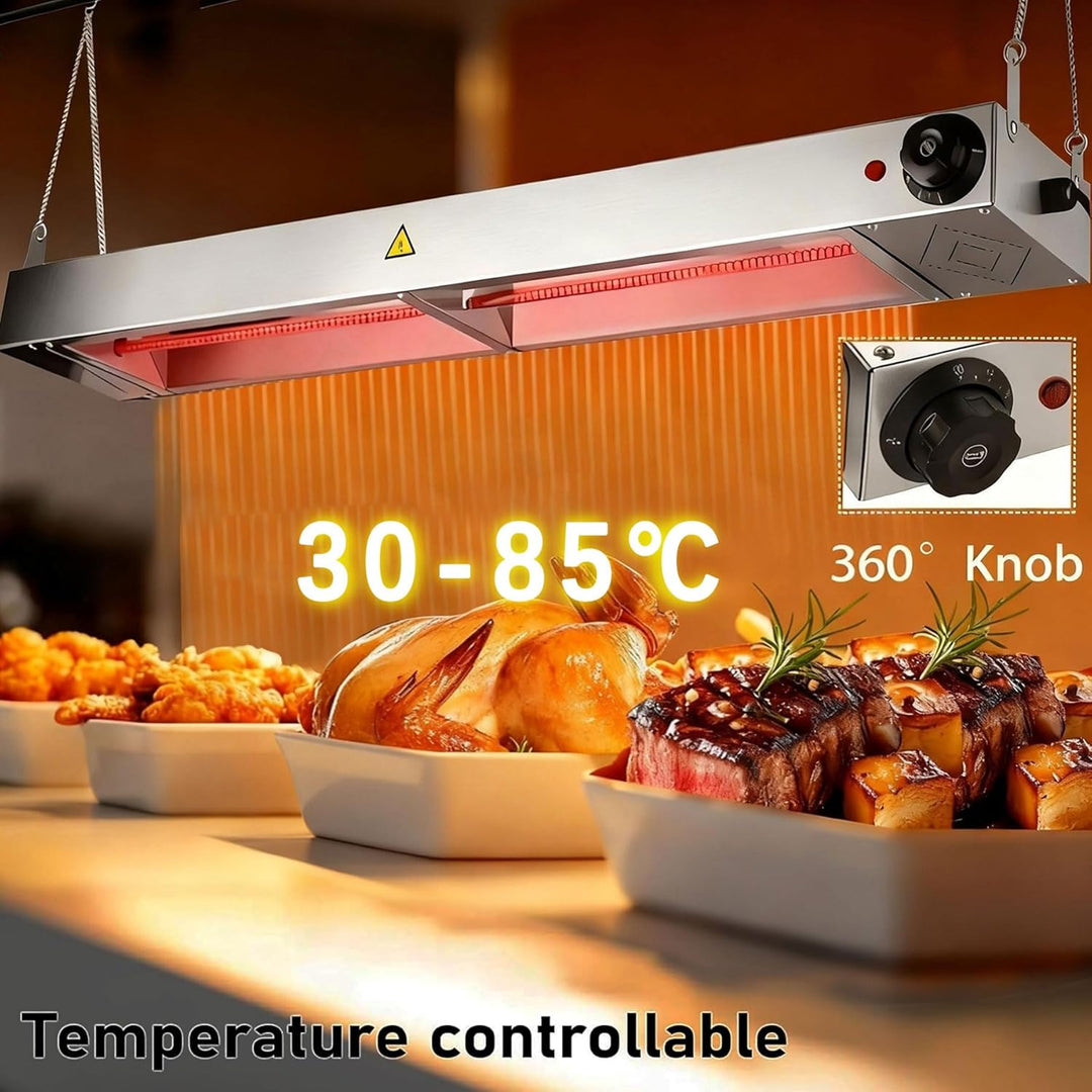 Wärmebrücke Küche Gastro, Edelstahl Hängende Speisenwärmer Lampe Einstellbare Temperatur, Kommerziel