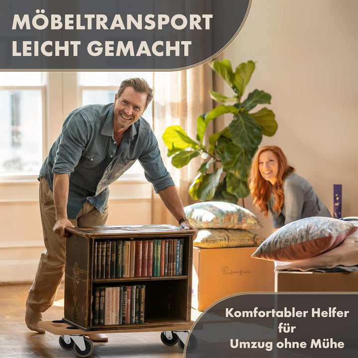 TTL HOME 3er Set Möbelroller SCOOTER DELUXE 58x30x11cm - 250kg Traglast lackiertes Rollbrett Transpo
