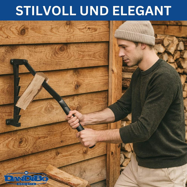 DanDiBo Holzspalter Manuell Wand 96646 Holz Spalten Anzündholz Spalter Wandmontage Brennholzspalter