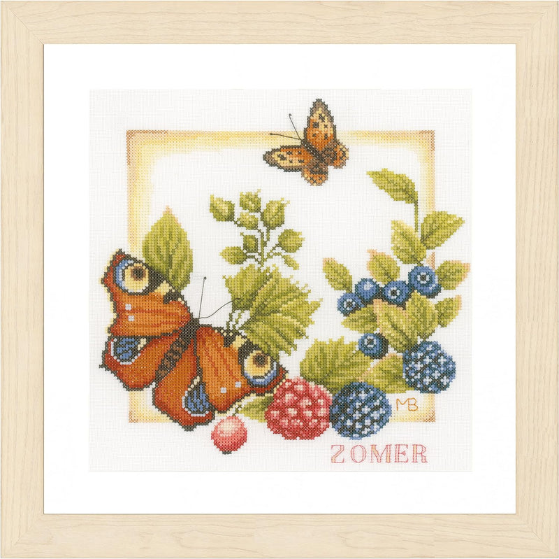 Lanarte Zählmusterpackung Sommer Zählstoff Kreuzstichpackung, Baumwolle, Mehrfarbig, 25 x 25 x 0.3 c