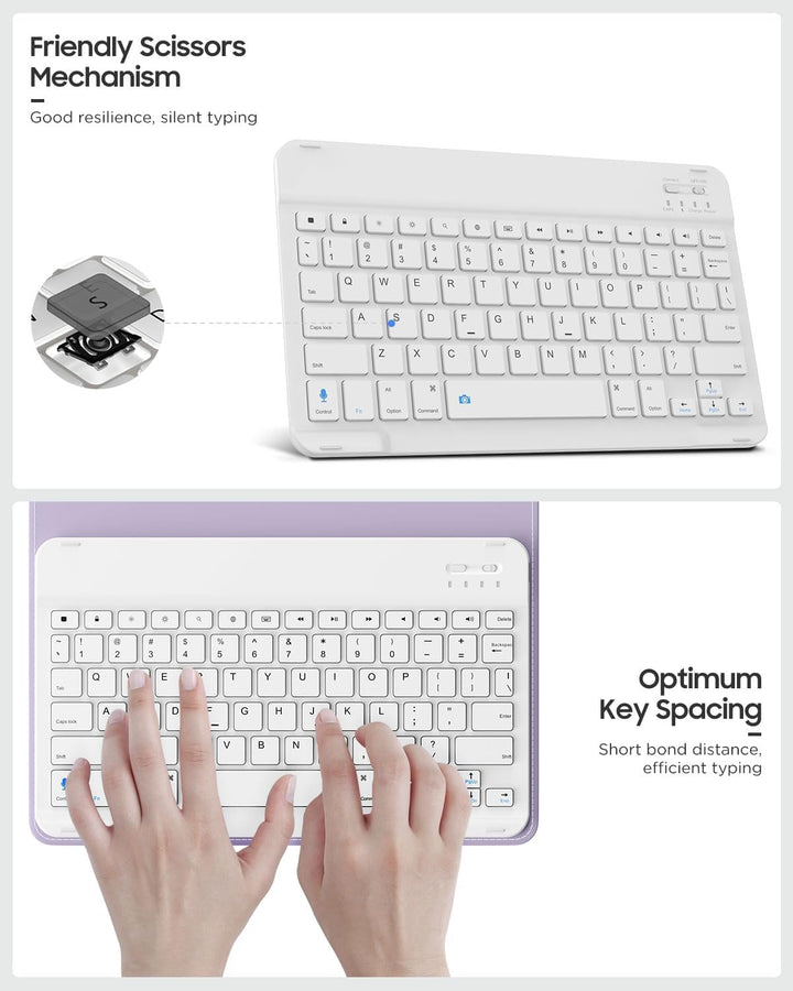 MoKo Universal Tablet Hülle mit QWERTY Tastatur für 9, 9.7, 10.1, 10.2, 10.4, 10.5, 10.9 Zoll Tablet