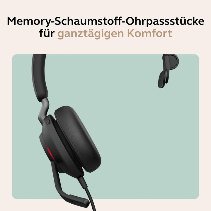 Jabra Evolve2 40 SE - USB-C/A schnurgebundenes Mono Headset | Zertifiziert für UC-Platformen | Mono