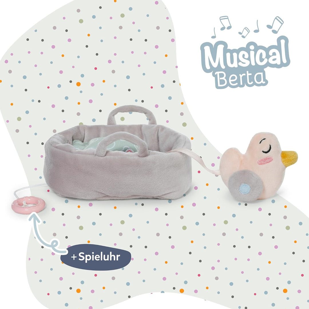 BABY Born for Babies Spieluhr Berta 18cm Kuschel-Berta im Körbchen mit herausnehmbaren Musikmodul, w
