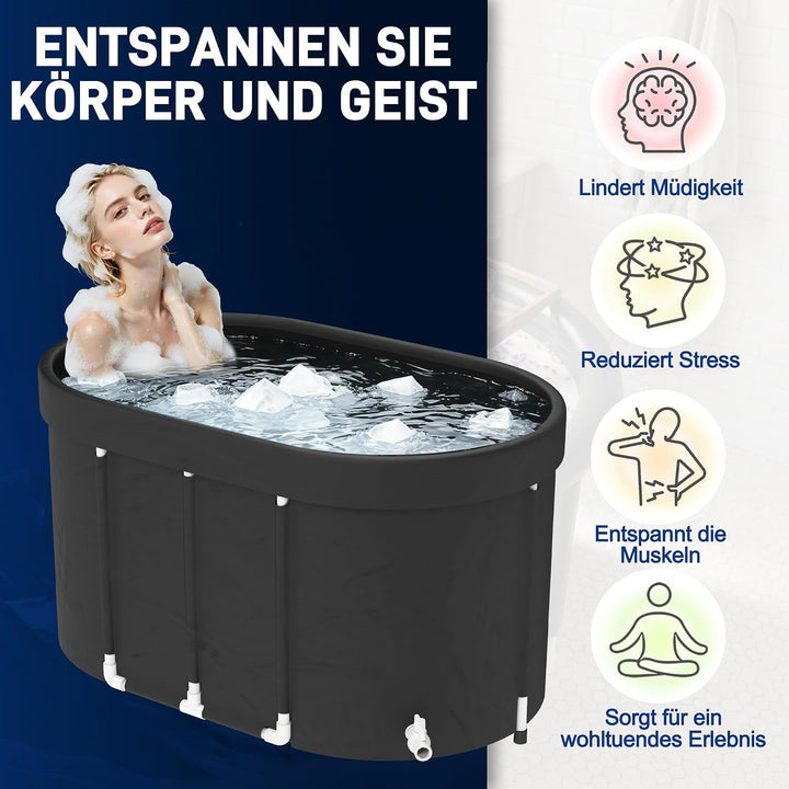 YRHome Eisbad Tonne Aufblasbare Eistonne 115 * 68CM Indoor Outdoor Kältetherapie für Sportler Wellne