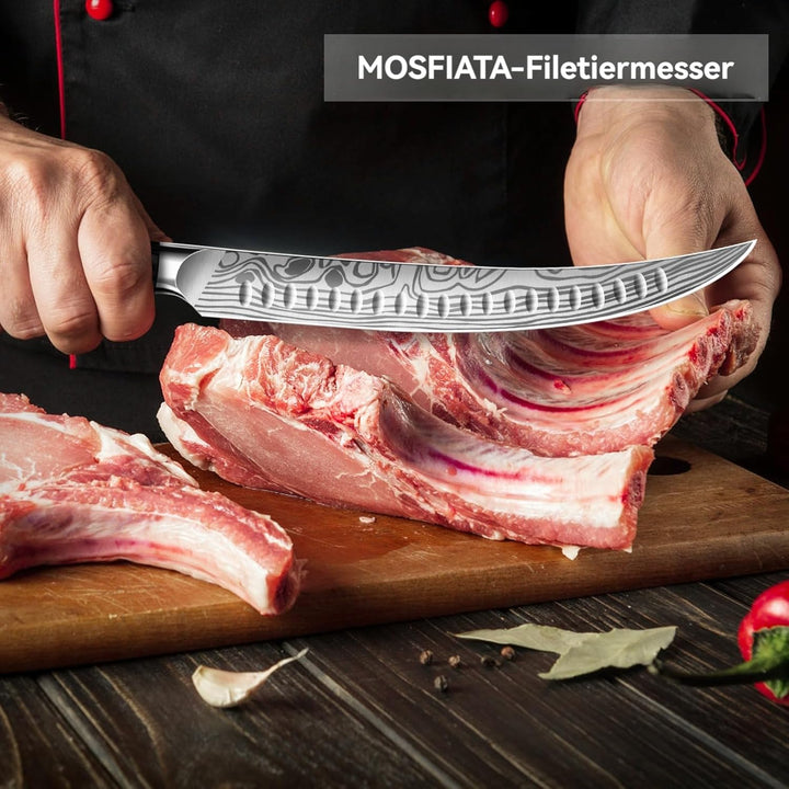 MOSFiATA Fleischmesser Extrem Scharf - 10,7-Zoll Metzgermesser aus EN1.4116 Stahl, Ideal für Filetie