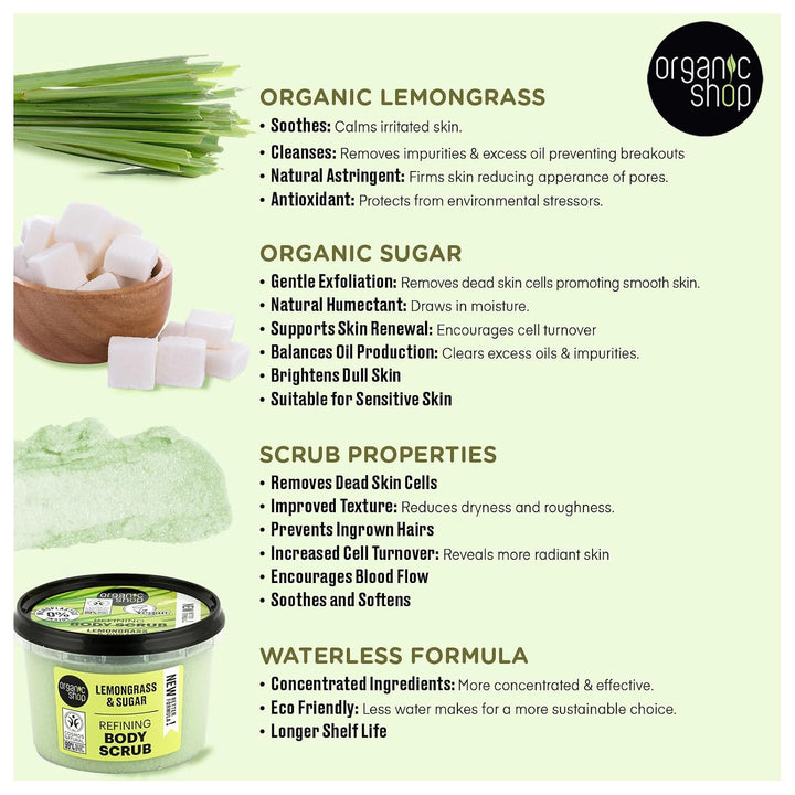 Organic Shop Body Scrub Natural Provence Lemongrass and Sugar 250 ml Lemongrass and Sugar 250 ml (1e