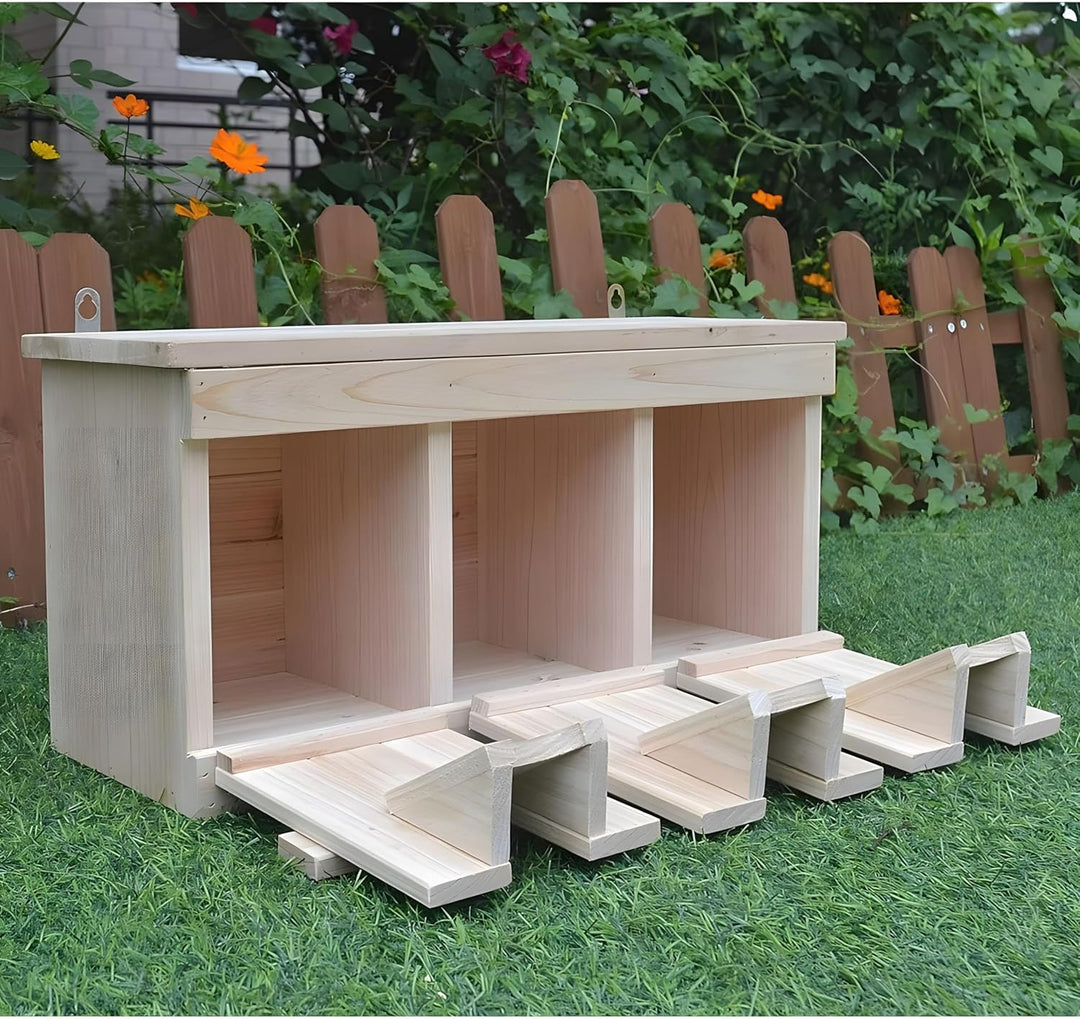 Melko Nistkasten Vogelhaus mit 3 Nistkammern & Nistkästen für Vögel Spatzenhaus Kolonienbrüter Spatz