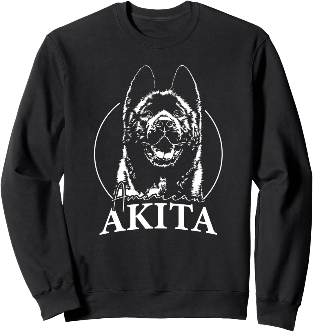American Akita Inu Hund Hunde Portrait Hundeportrait Hunde Sweatshirt