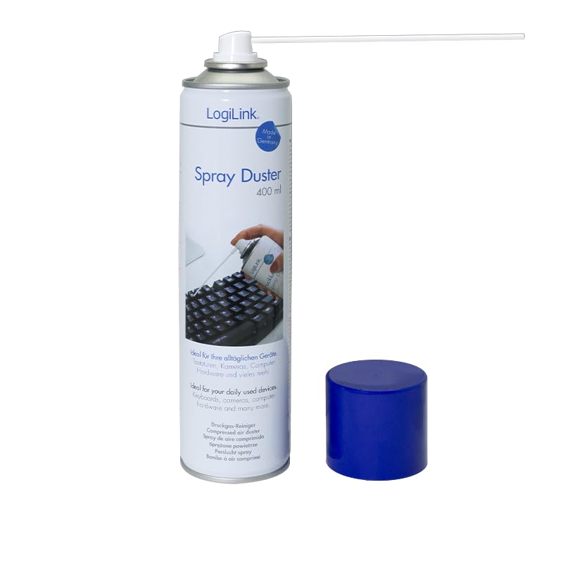 Logilink Druckluftspray Air Duster 7 Stück Reinigungsspray Sprühkopfverlängerung für Computer PC Tas