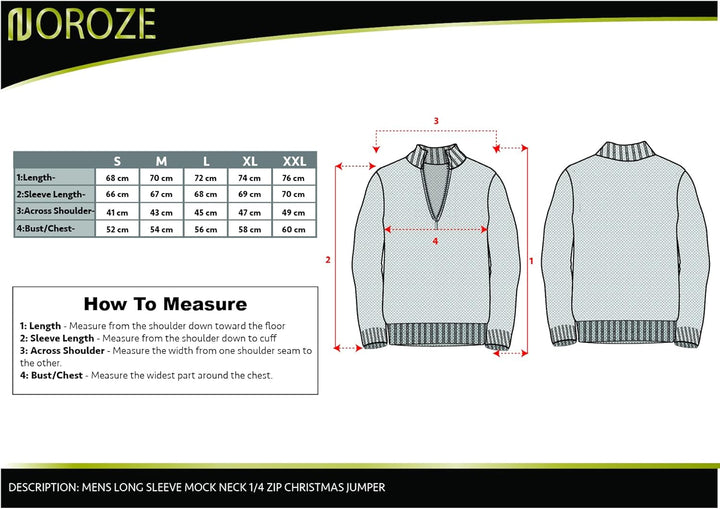 NOROZE Herren Weihnachten Pullover Neuheit Faire Insel Jumper Grobstrick Pulli für Frauen Unisex S M