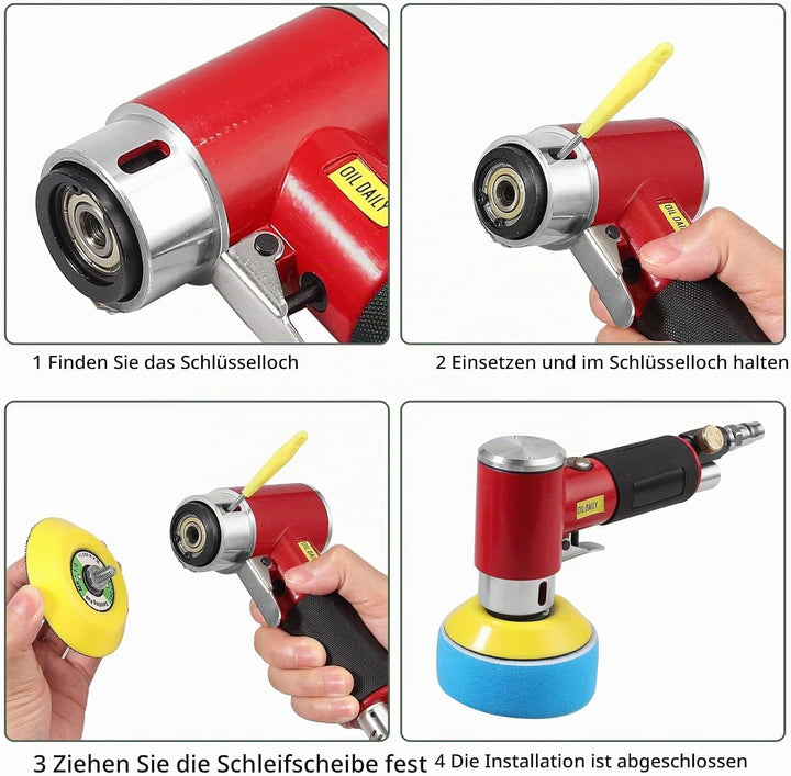 Mini Poliermaschine, Druckluft Polierer, EYPINS 25mm 50mm 75mm Exzenter schleifer Winkelschleifer mi