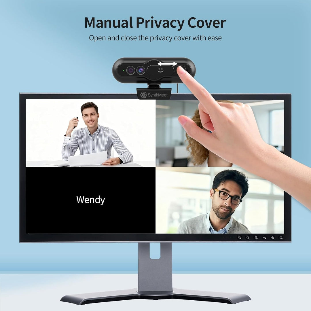 2K Windows Hello Webcam mit Mikrofon, 5MP Webcam USB Plug and Play, Geräuschreduzierendes Mikrofon,