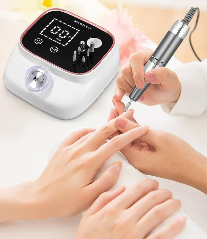 Elektrisch Nagelfräser, Professionelle Fräser für Gelnägel, 45000RPM, Elektrische Nagelfeile mit Lcd