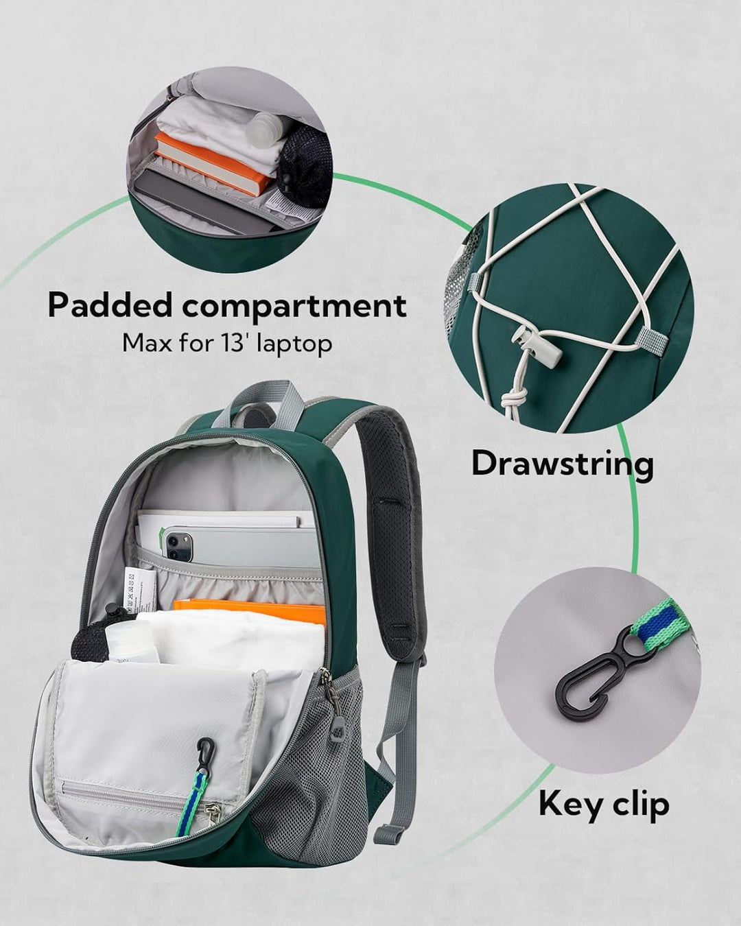 WATERFLY Rucksack Klein Wanderrucksack 12L: Leicht Tagesrucksack Mini Sport Backpack Outdoor Daypack