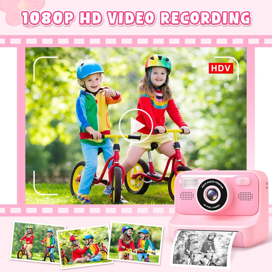 Sofortbildkamera Kinder - 1080P Kinderkamera Sofortbildkamera - Selfie Digitalkamera Kinder mit 32GB