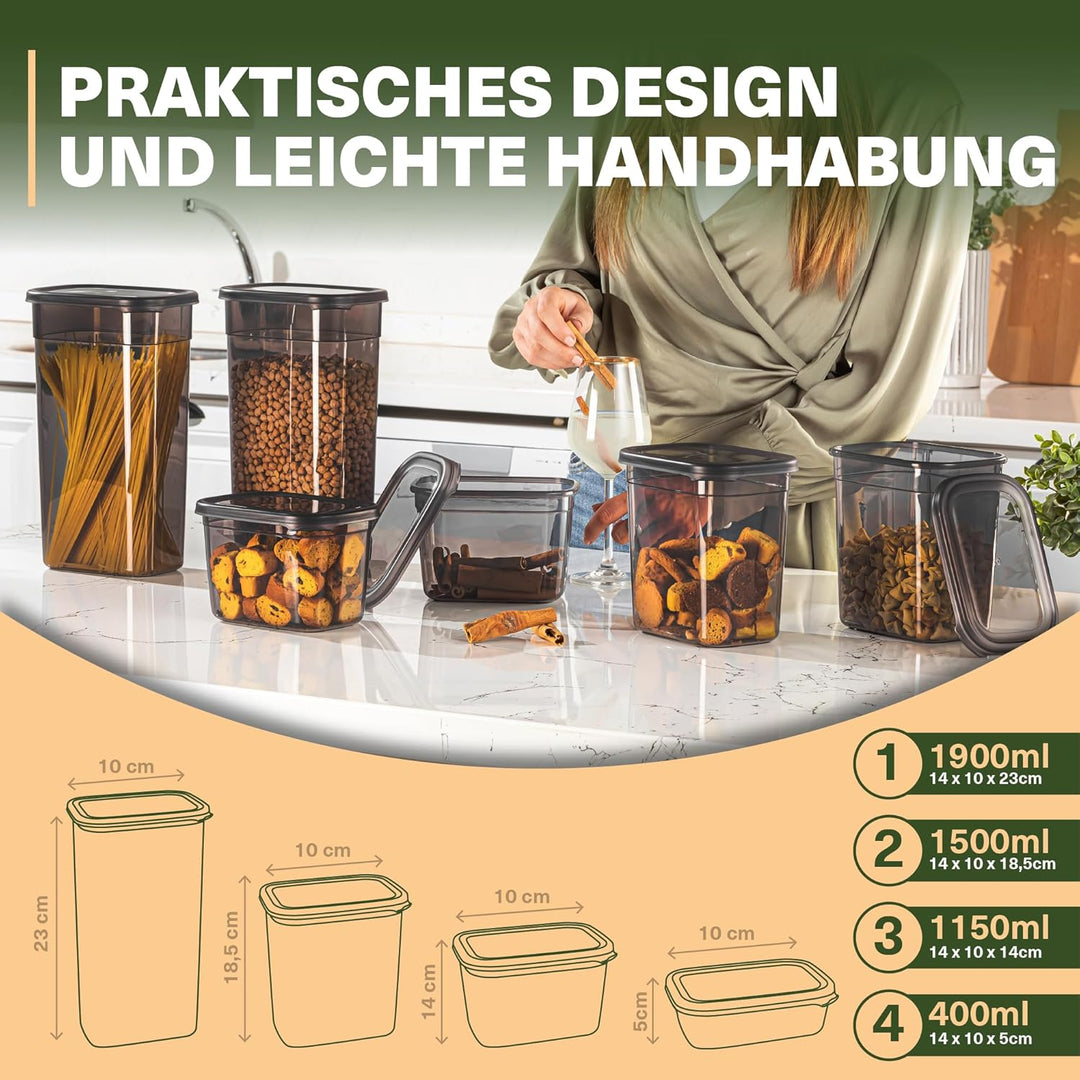 luftdichte Vorratsdosen mit Deckel | 25er Vorratsbehälter Set | BPA-FREI | Zur Müsli Mehl und Zucker
