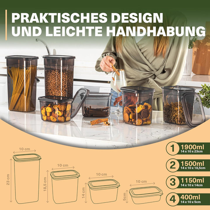 luftdichte Vorratsdosen mit Deckel | 25er Vorratsbehälter Set | BPA-FREI | Zur Müsli Mehl und Zucker