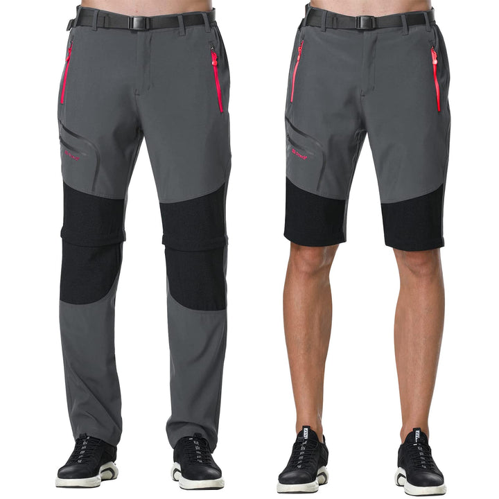 SOLOYEE Herren Wanderhose Zip Off Trekkinghose Outdoorhose Wasserdicht Schnelltrocknend Softshellhos