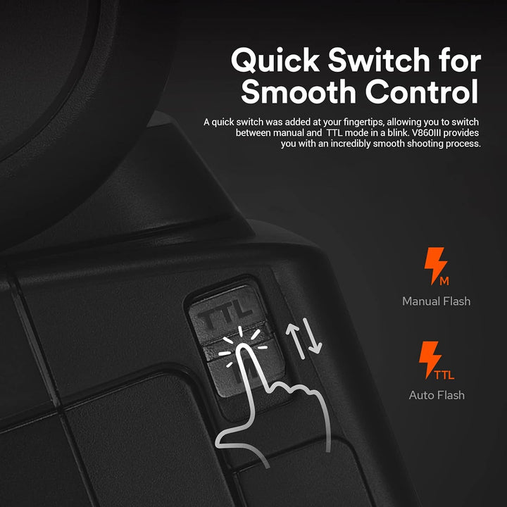 Godox V860III-C Blitzgerät für Canon Kameras, TTL 2.4G HSS 1/8000s, 7.2V/2600mAh Li-Ionen Akku, 10-S