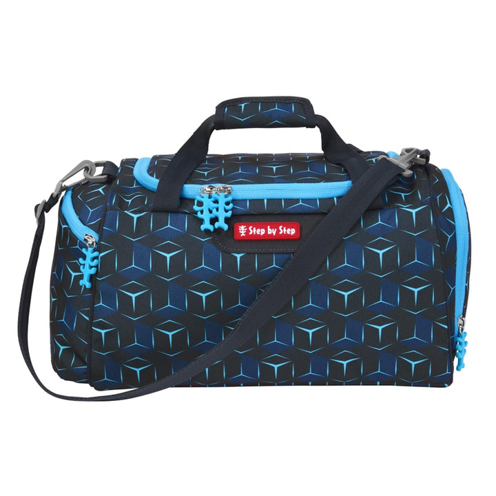 Step by Step Sporttasche „Shark Dexter“, blau, mit Nasswäschefach, Abnehmbarer Tragegurt, Verstellba