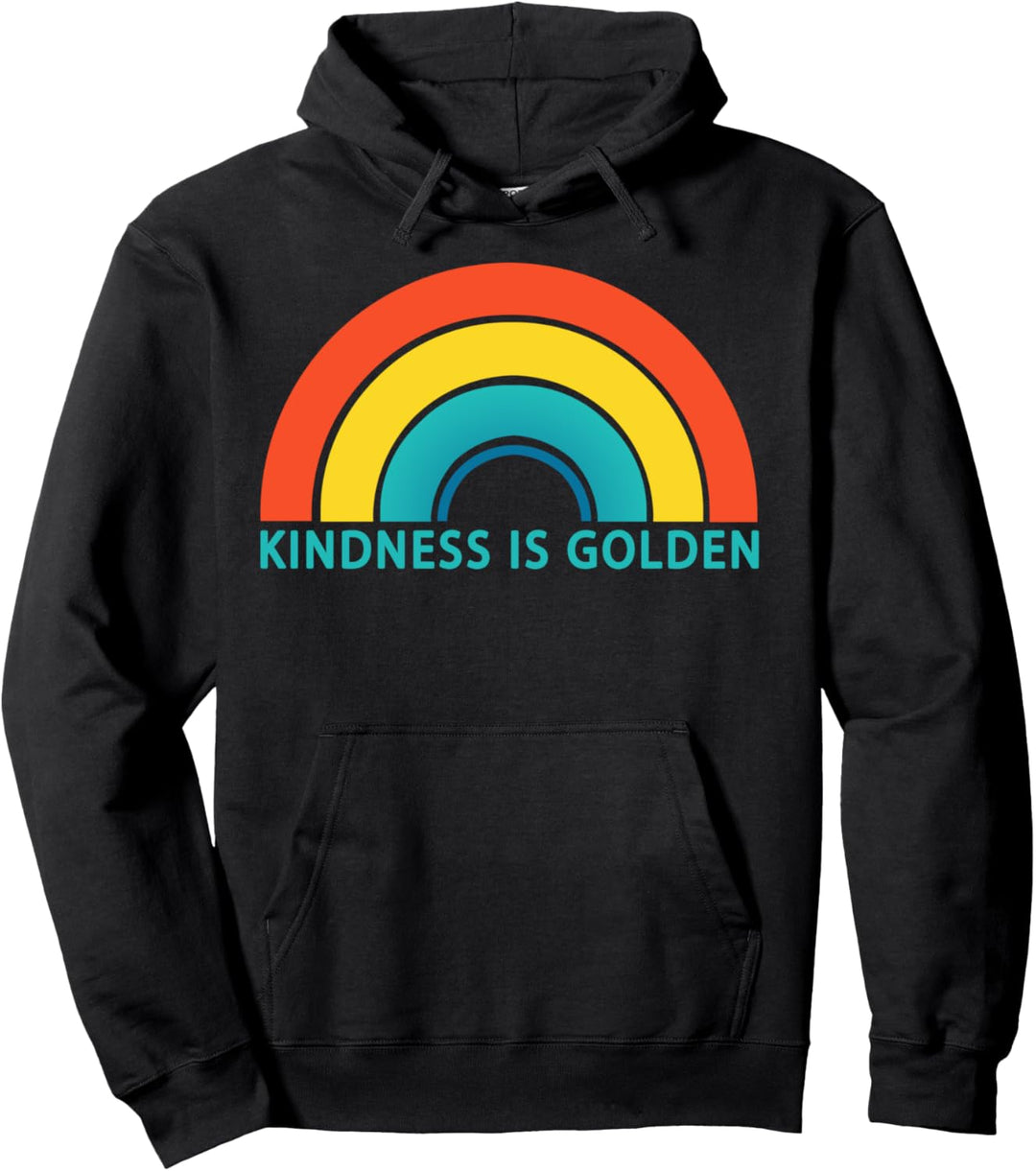Trendy Golden Kindness Rainbow Pullover Hoodie