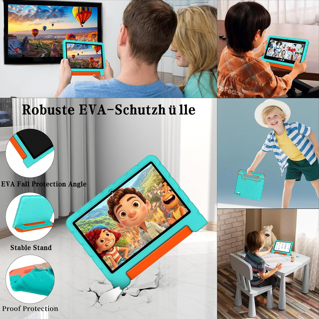 ZIOVO Kinder Tablet 10 Zoll Android 15 mit 30GB RAM+TF 2TB, 5G WiFi, Gemini AI, Octa-Core, Widevine