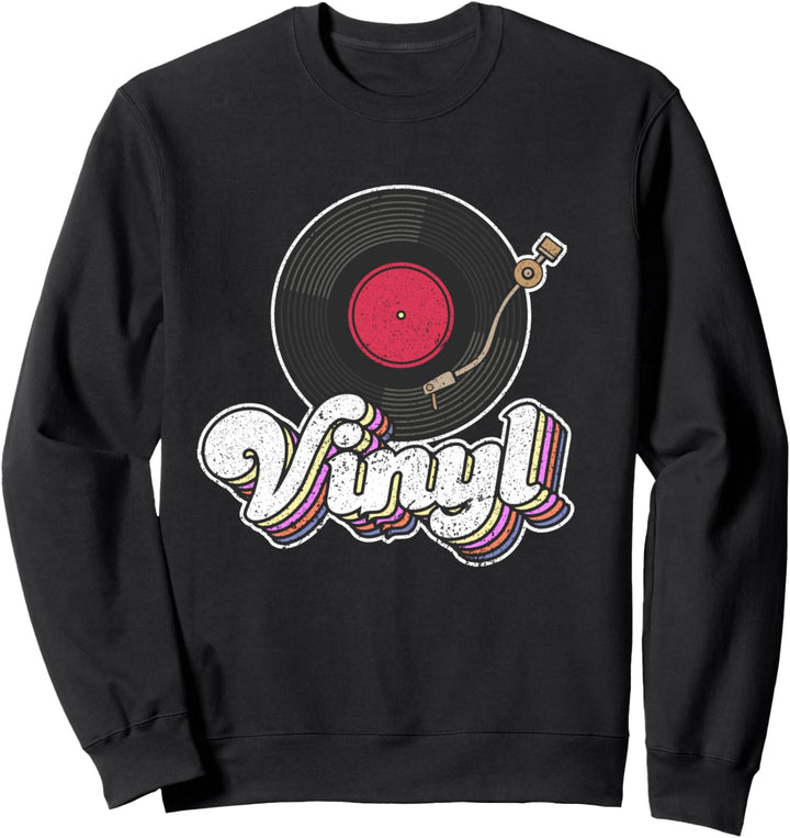 Vinyl Plattenspieler I Schallplatten I Retro Musik Sweatshirt