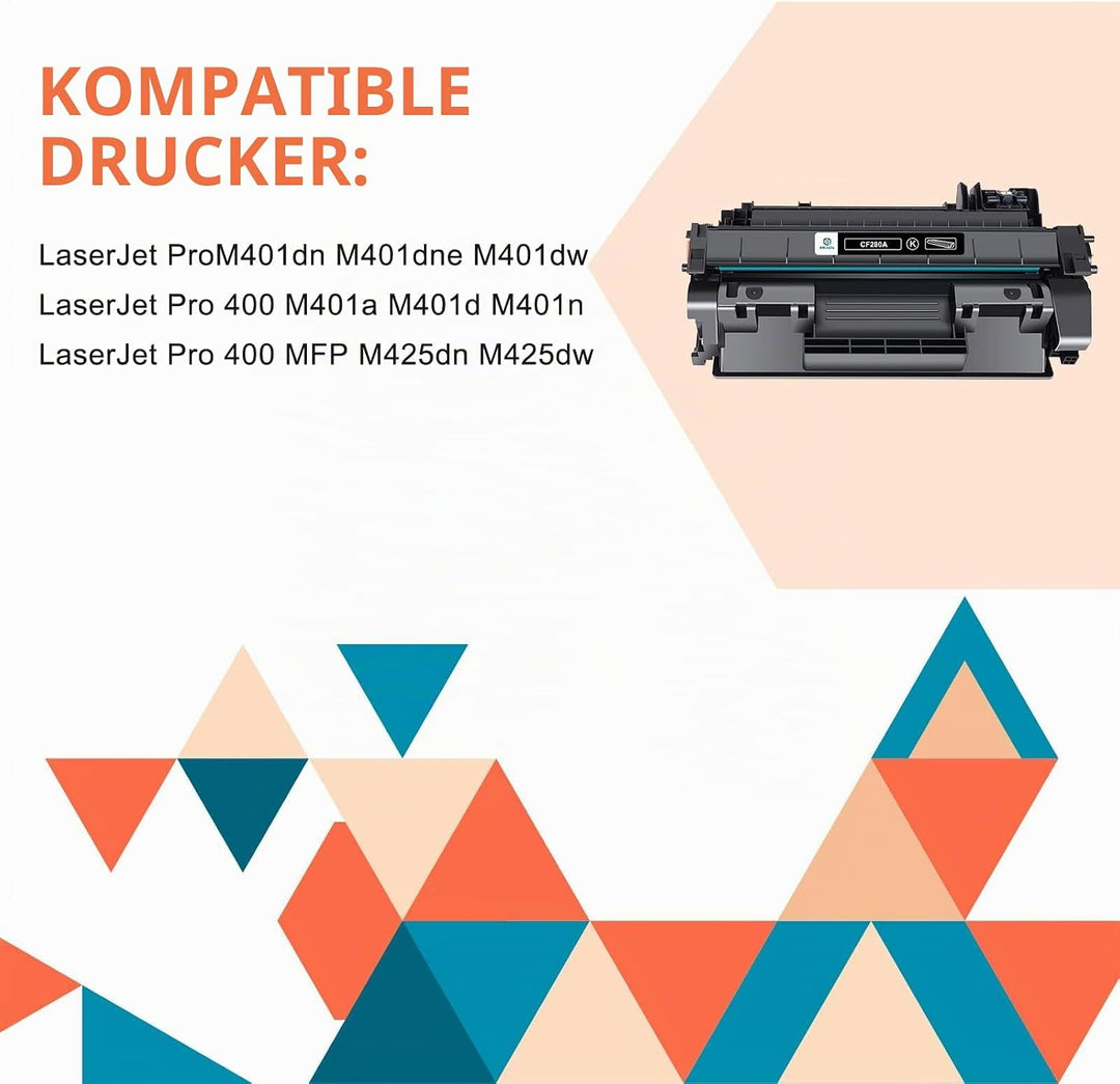 inkalfa Kompatibel für HP 80A CF280A 80X CF280X Toner Laserjet Pro 400 M401a M401dn M401n M401dw M40