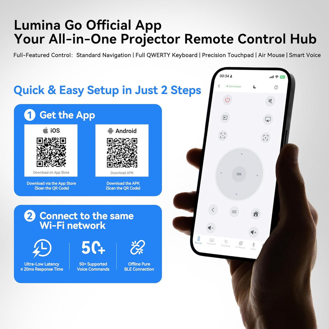 Mini Beamer 4k Heimkino Unterstützt Android 14, LYNCAST Mini projektor Tragbarer Projektor mit Bluet