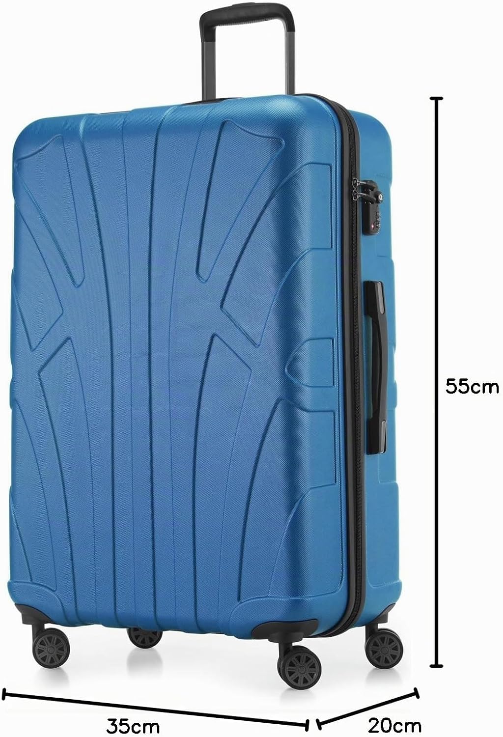 suitline Handgepäck Hartschalen-Koffer Koffer Trolley Rollkoffer Reisekoffer, TSA, 55 cm, ca. 34 Lit