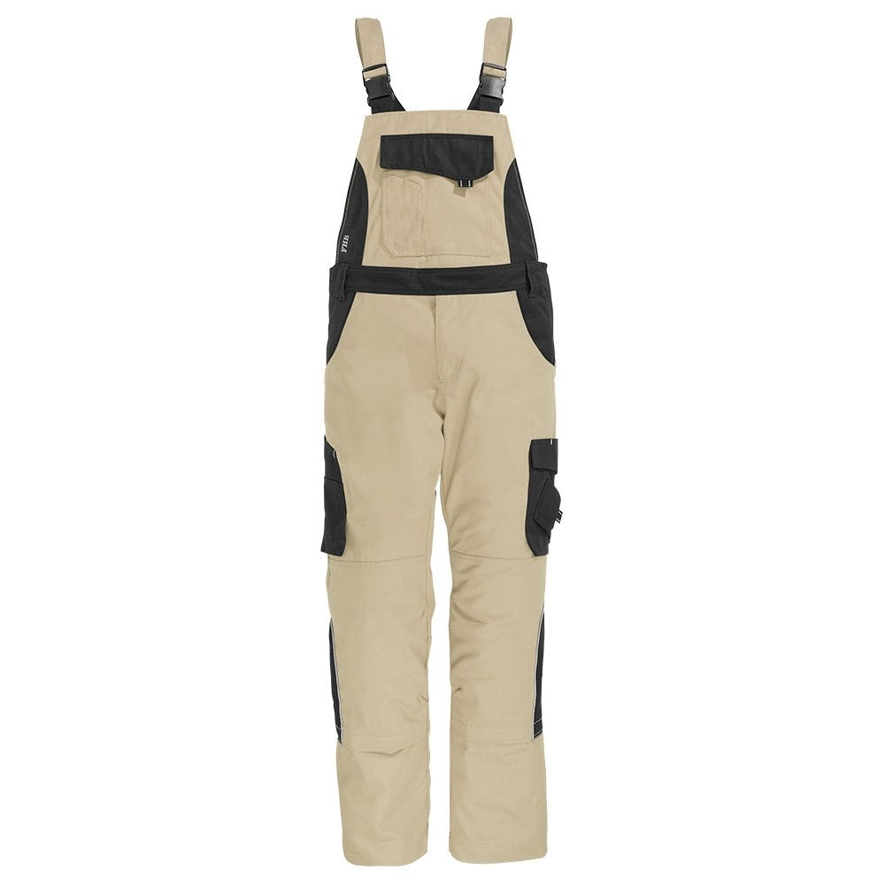 FHB Latzhose "Eckhard" Grösse 54, beige / schwarz, 130630-1320-54, 54