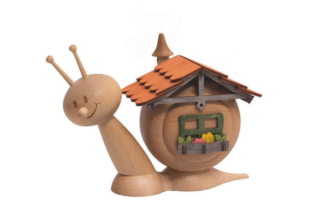 Drechslerei Kuhnert - Rauchschnecke / Räucherfigur - Sunny "Hausschnecke" - Höhe: ca 15cm - Made in
