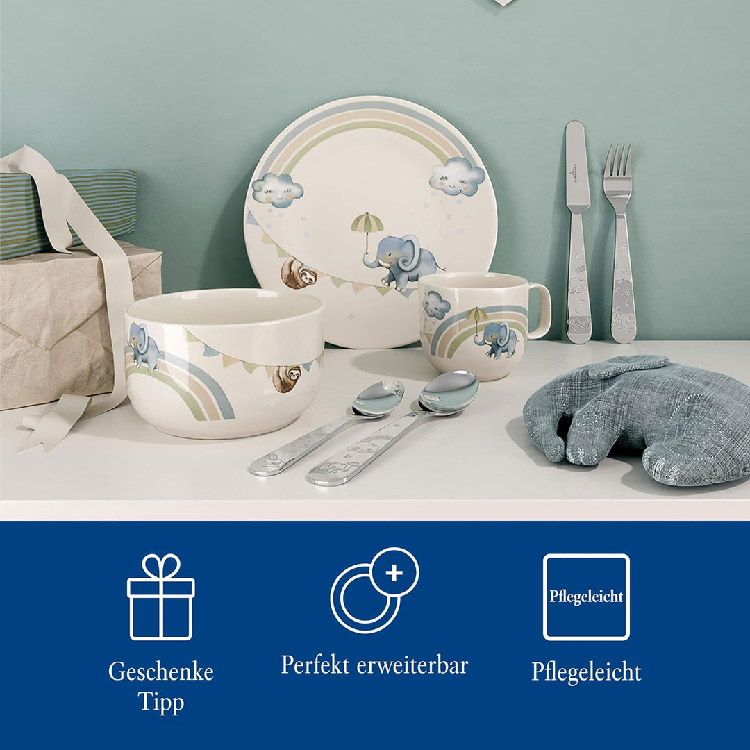 Villeroy & Boch – Boho Kids "Walk like an elephant" Kindergeschirr-Set 3 teilig Blau, Spülmaschinenf