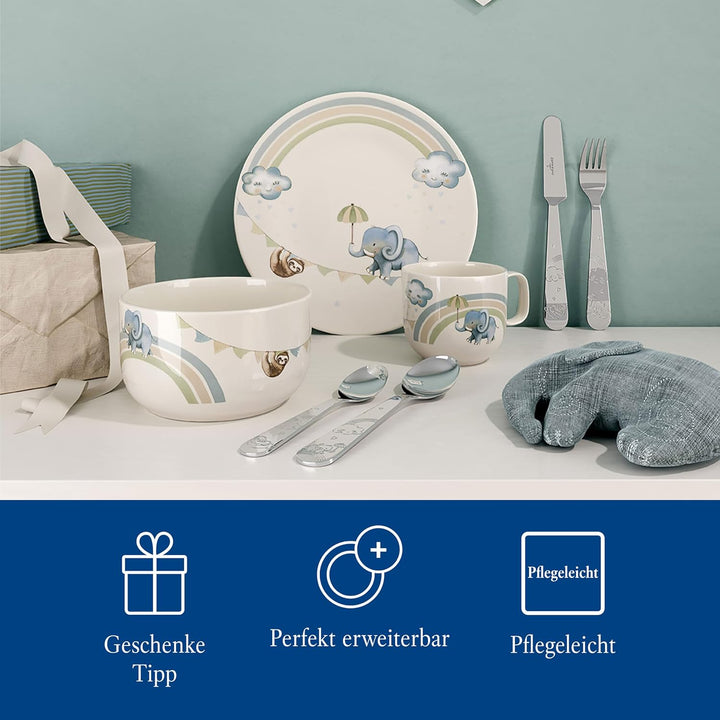 Villeroy & Boch – Boho Kids "Walk like an elephant" Kindergeschirr-Set 3 teilig Blau, Spülmaschinenf