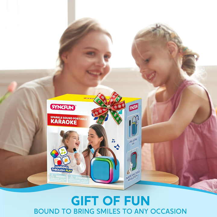 SYNCFUN Karaoke Maschine Kinder 2 Bluetooth Mikrofon Kinder Erwachsene,Karaoke Mikrofon Kinder mit S