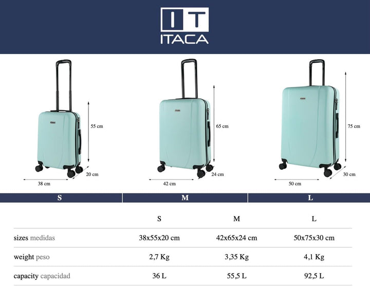ITACA - Koffer Gross 4 Räder Grosser Koffer Leichte - Reisekoffer mit Rollen Gross. Reisekoffer Gros