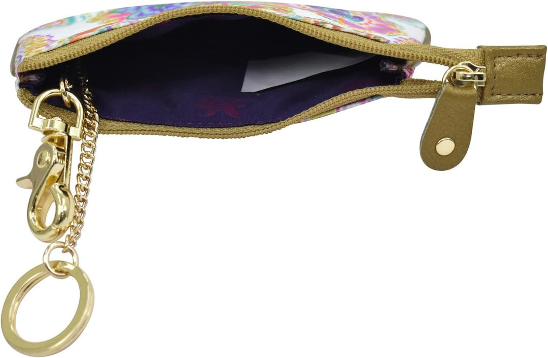 Anuschka Reise Pouch/Etui - Wanderlust Kollektion - Nylonstoff mit Leder Trim und Kunstdruck - Boho