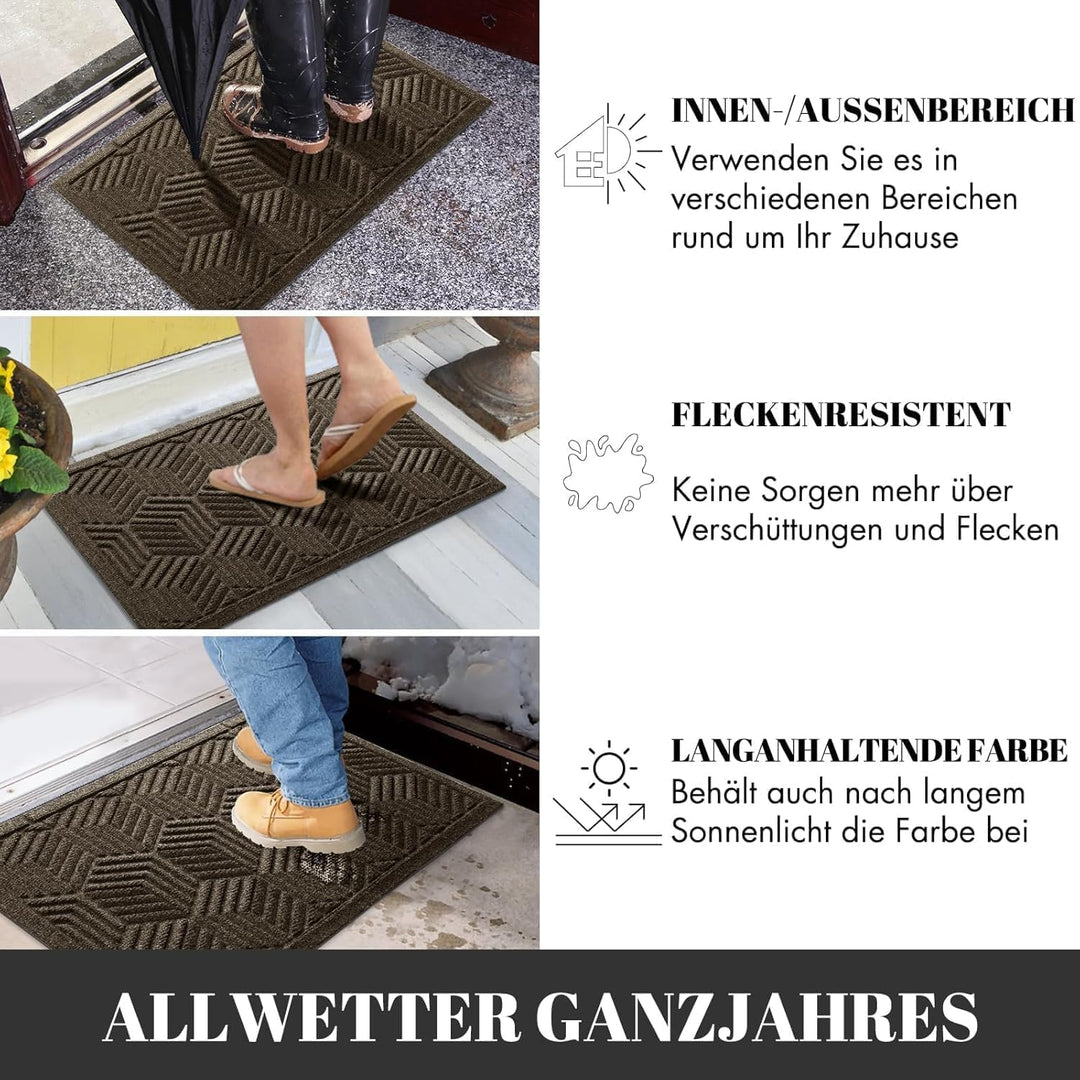 Yimobra Fussmatten - Schmutzfangmatten für Innen und Aussen, rutschfest, waschbar &amp; wetterfest für E