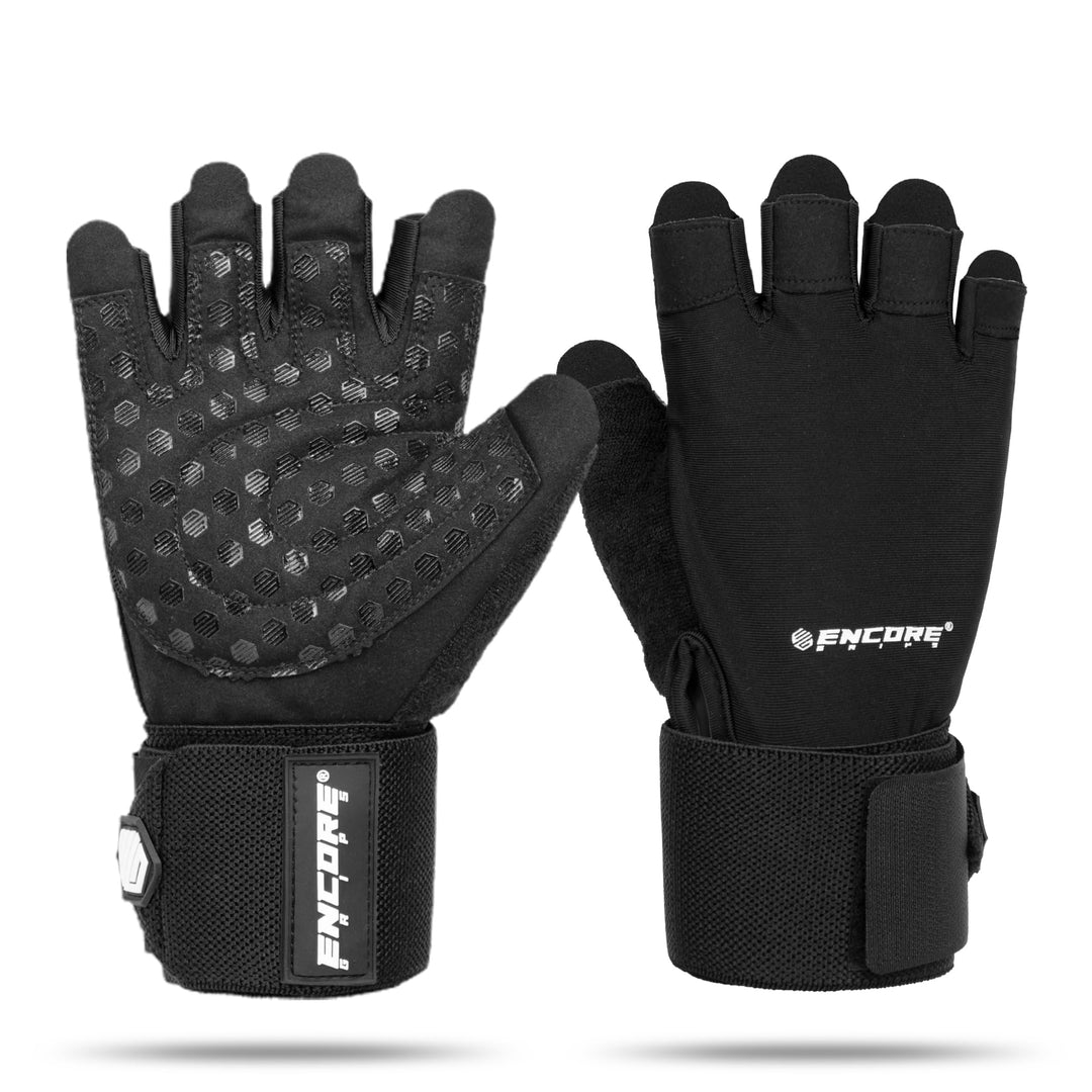 Fitness Handschuhe Herren &amp; Damen mit Handgelenkbandage, Griffpolster Funktion durch gepolsterte Han