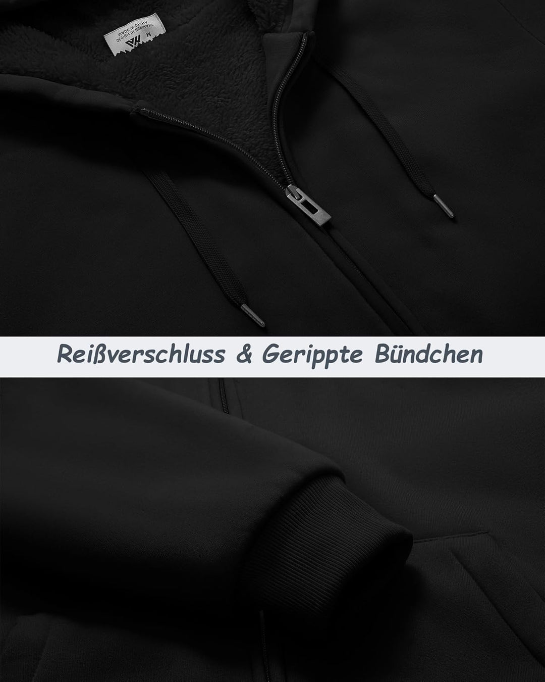 SwissWell Hoodies Herren Gefütterte Sweatjacke mit Kapuze Winter Jacke Reissverschluss Warmer Fleece