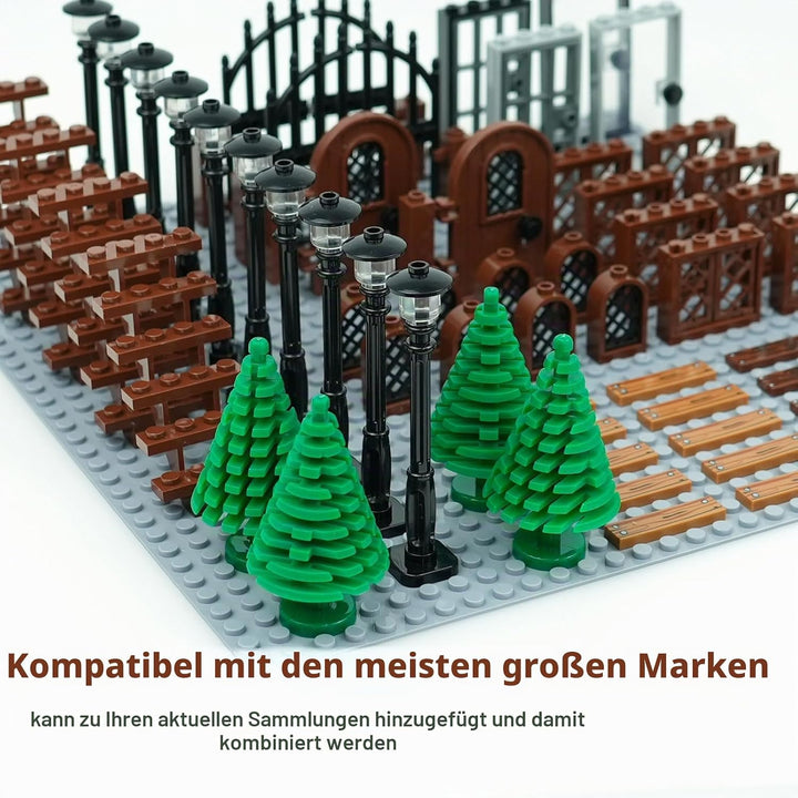 Türen Und Fenster Bausteine ZubehöR, Haus Teile Garten Klassische Strasse Lampe Licht Leiter Tor,Kom