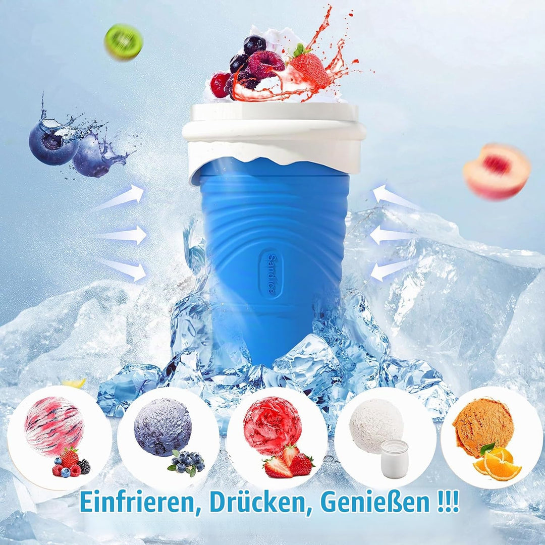 SCBOY Slushy Maker,Eis zum kneten slushy becher,Silikon slushy maker cup,Slush becher mit Strohhalml