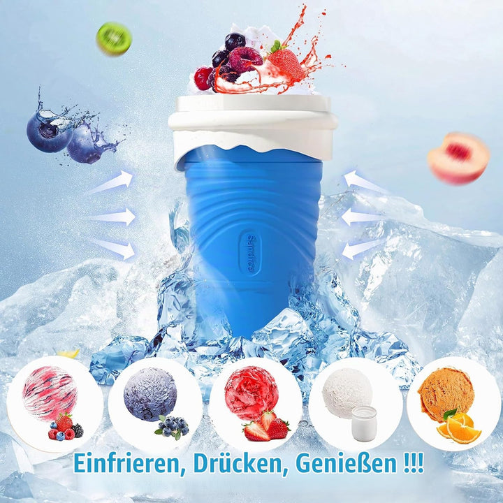 SCBOY Slushy Maker,Eis zum kneten slushy becher,Silikon slushy maker cup,Slush becher mit Strohhalml