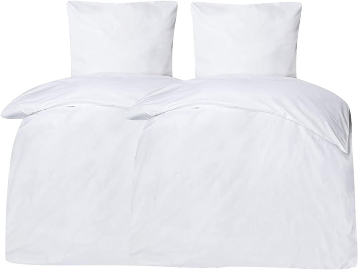 Moon - 2er Pack Hotelbettwäsche Linon aus 100% Baumwolle - Bettwäsche ca. 155x220 / 80x80 cm - mit H